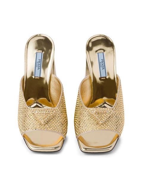 prada tan clogs|prada crystal embellished mules.